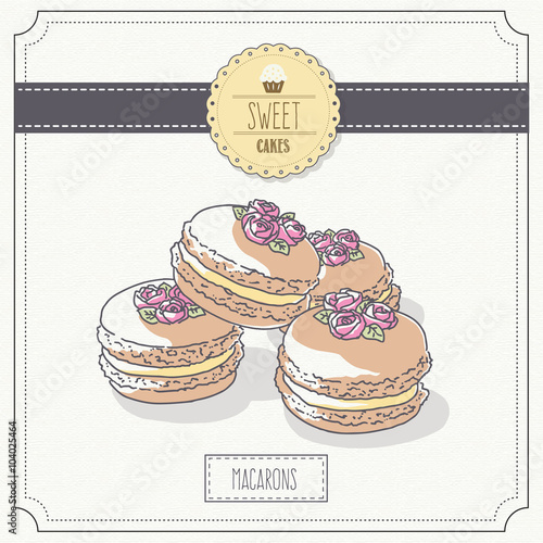 Beautiful hand drawn macarons 