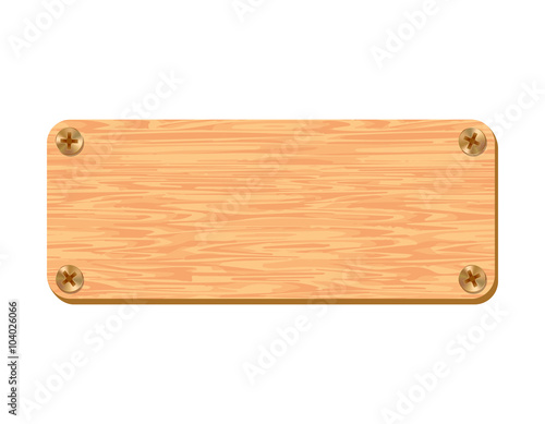 Blank wooden plate isolated on white background. Vector illustra