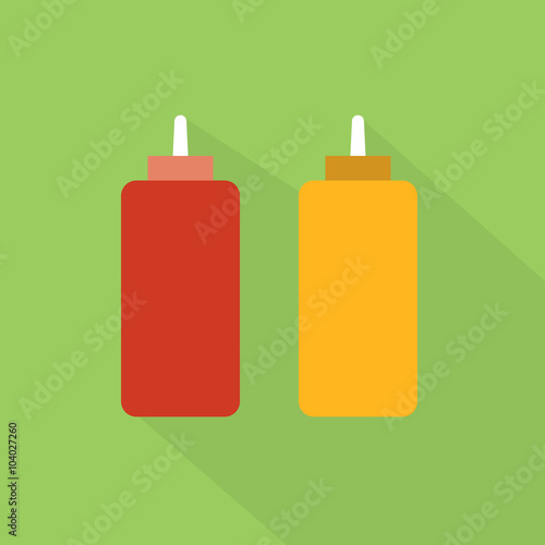 Ketchup flat icon. Ketchup flat icon art. Ketchup flat icon web