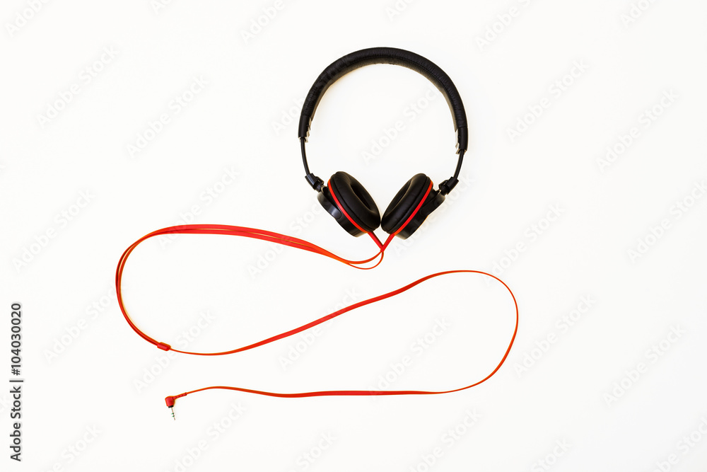 headphones on white background headphones on white background