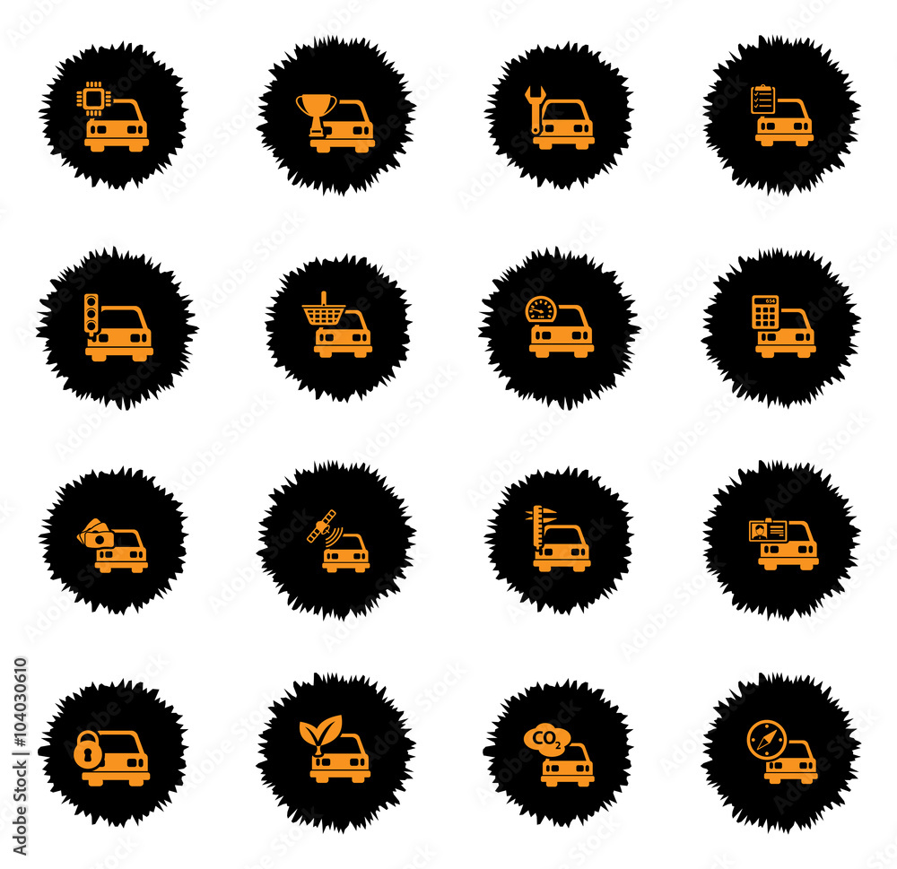 Car service simply icons Car service simply icons