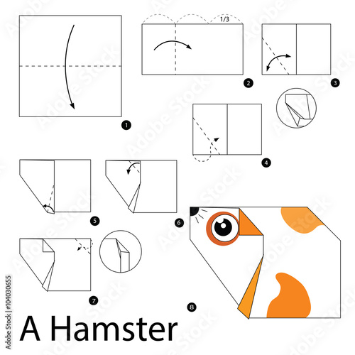 Step by step instructions how to make origami A Hamster.