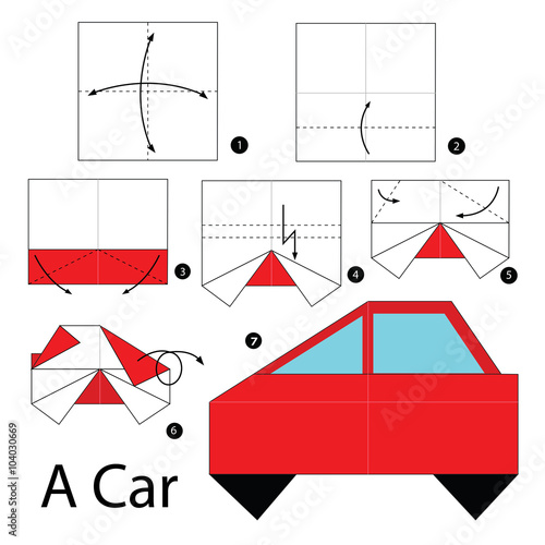 Step by step instructions how to make origami A Car.