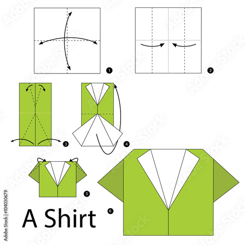 Step by step instructions how to make origami A Shirt.