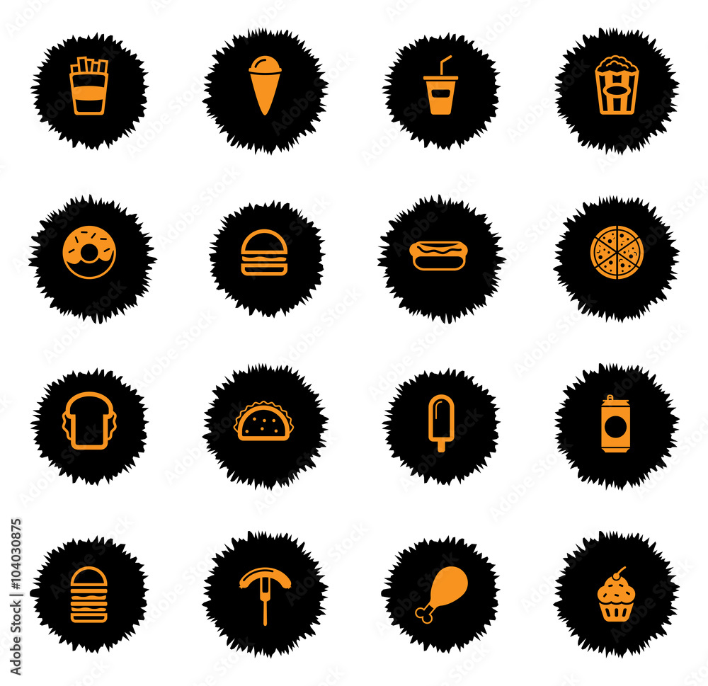 Fast food simply icons Fast food simply icons