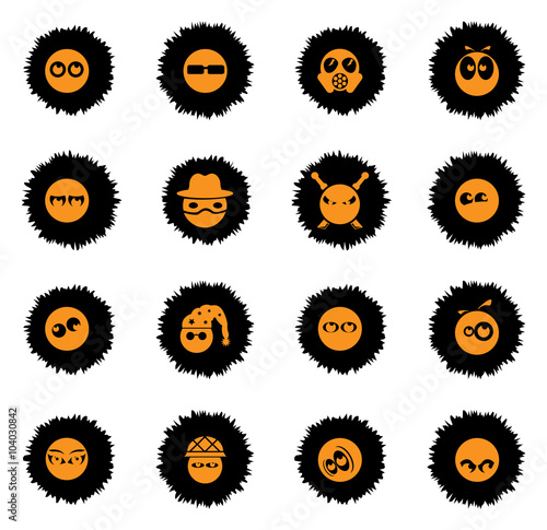 Emotions and glances icons set