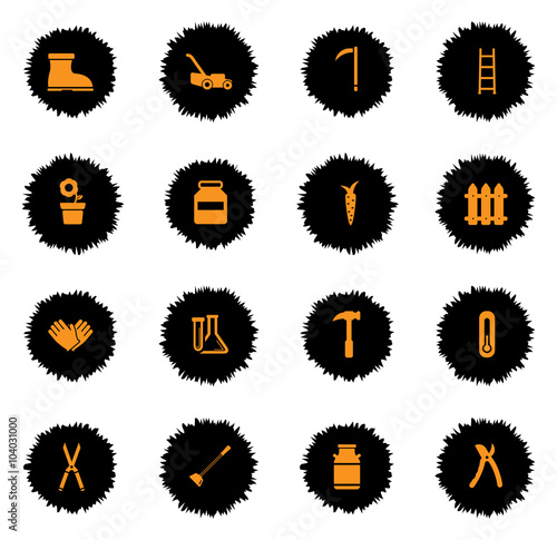 Garden tools simply icons