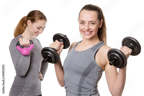 woman working out together