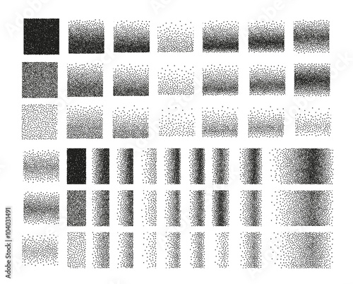 Set of 51 square stipple pattern for design . Spot engraving to create brushes . Engraving for retro backgrounds . Engraving for shade . Highly detailed set of tile engraving for design