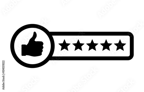 Consumer or customer product rating flat icon for apps and websites