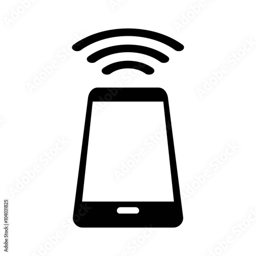 NFC payment with mobile phone / smartphone flat icon for apps and websites