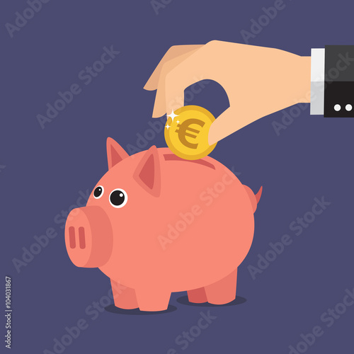 Piggy bank, save money