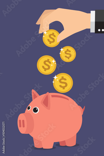 Piggy bank, save money