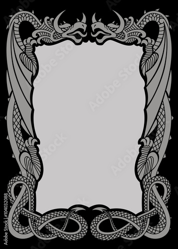 decorated frame with dragons A-4 format