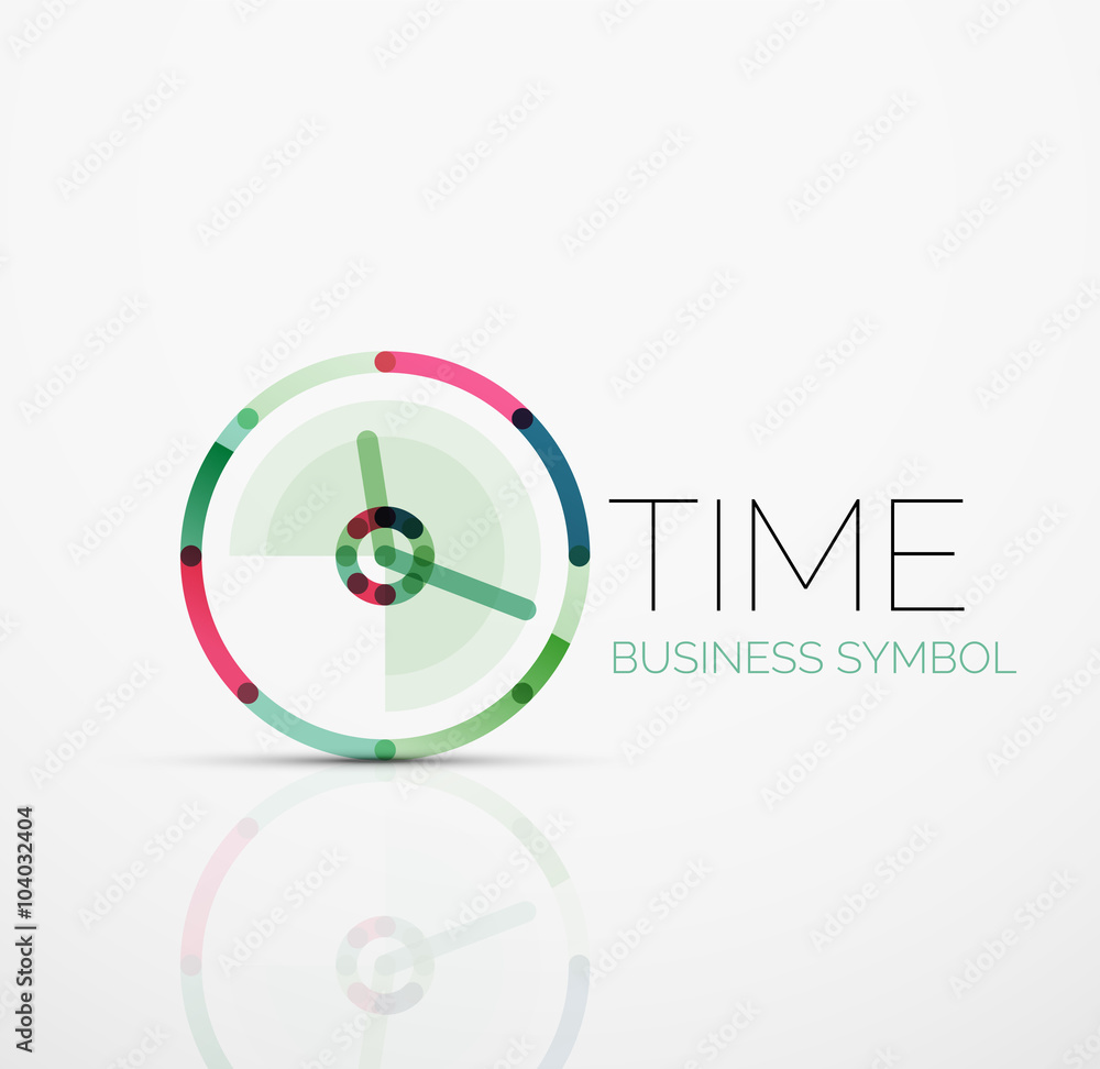 Vector abstract logo idea, time concept or clock business icon. Creative logotype design template Vector abstract logo idea, time concept or clock business icon. Creative logotype design template