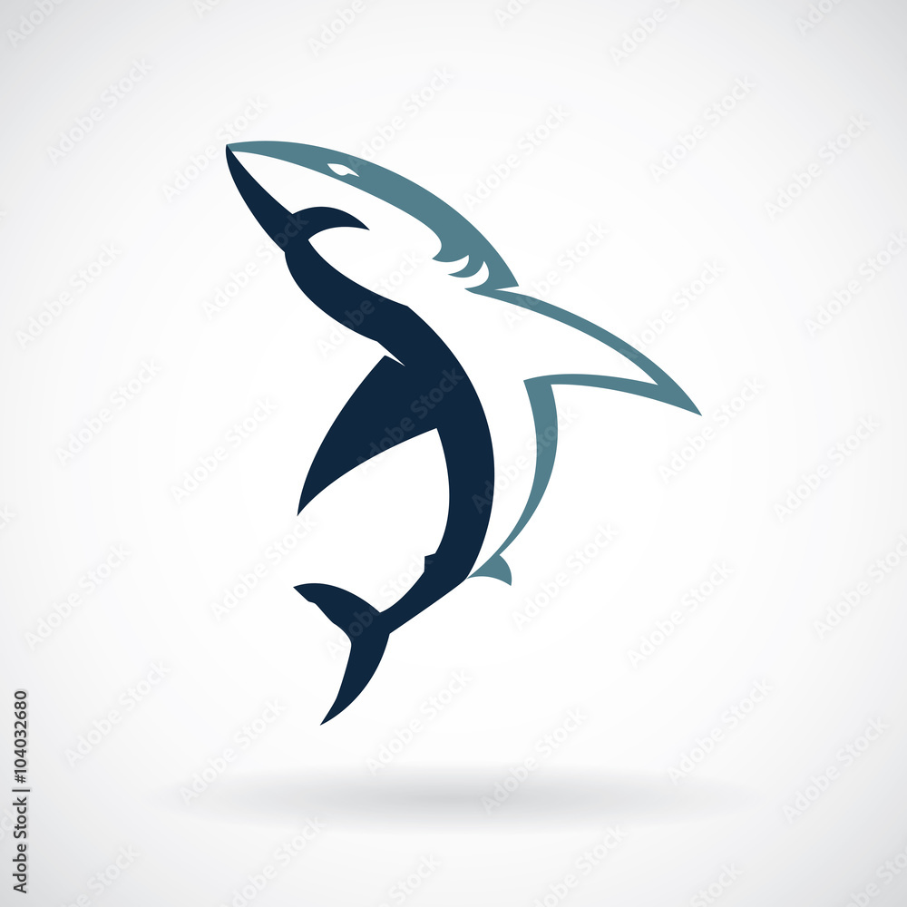 Obraz premium Shark logo on a white background