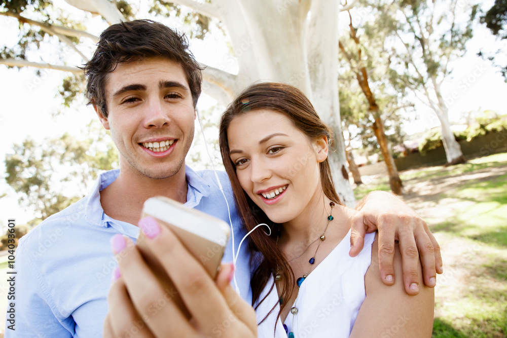 Young couple in the park