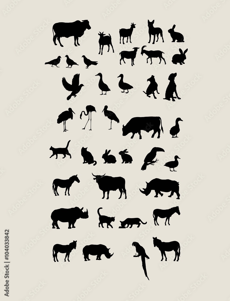 Animal Silhouettes, art vector design