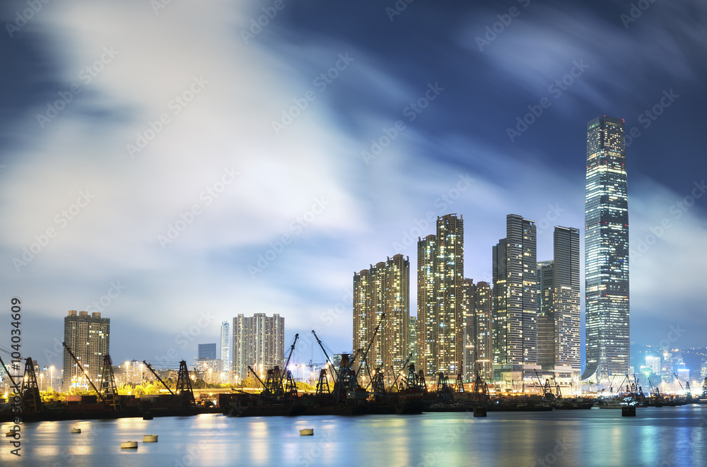 Victoria Harbor of Hong Kong City at night Victoria Harbor of Hong Kong City at night
