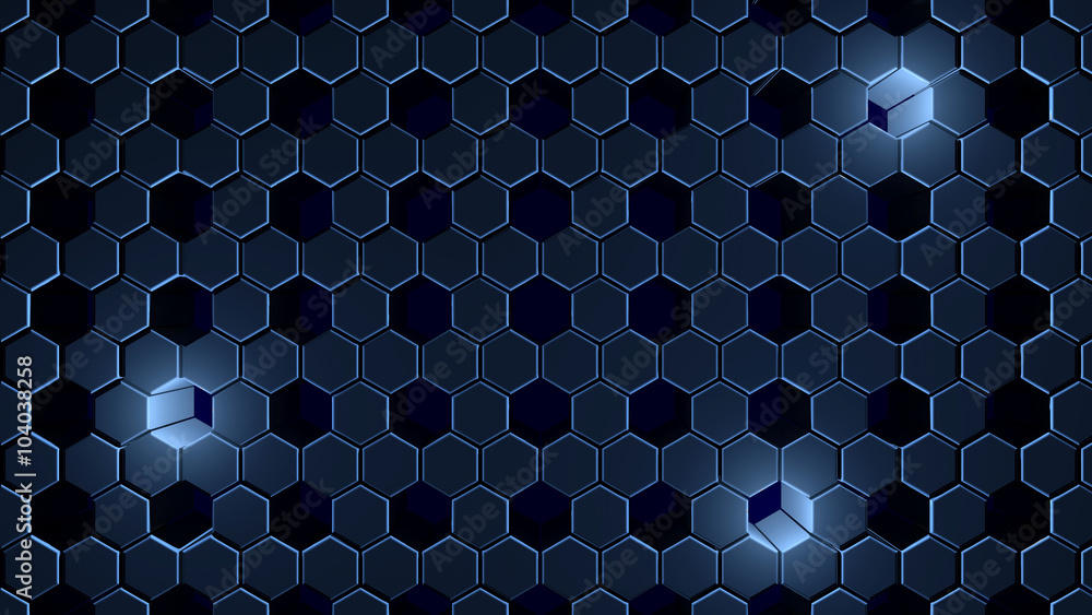3d hexagonal background