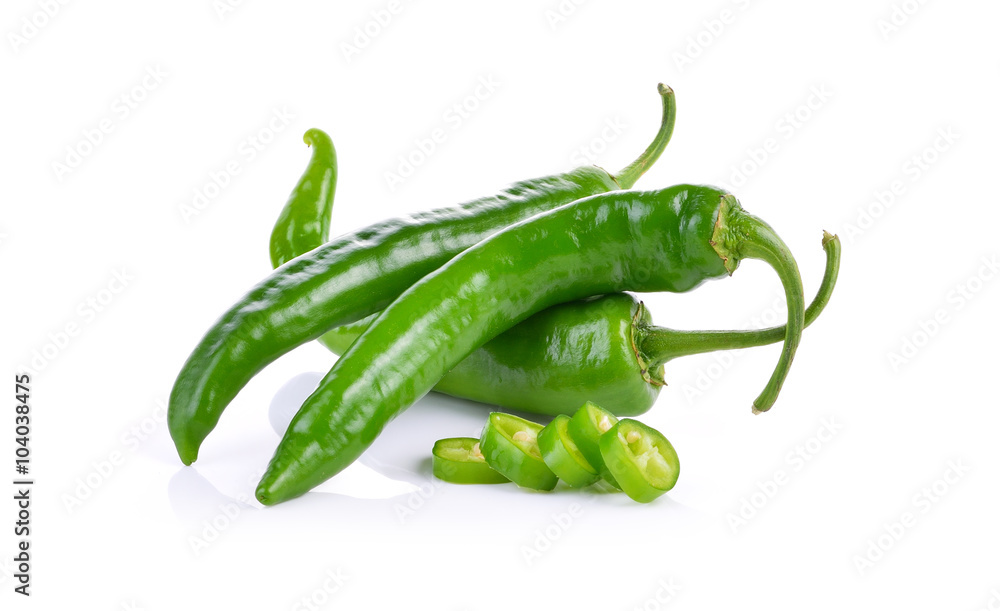 Green pepper on white background Green pepper on white background