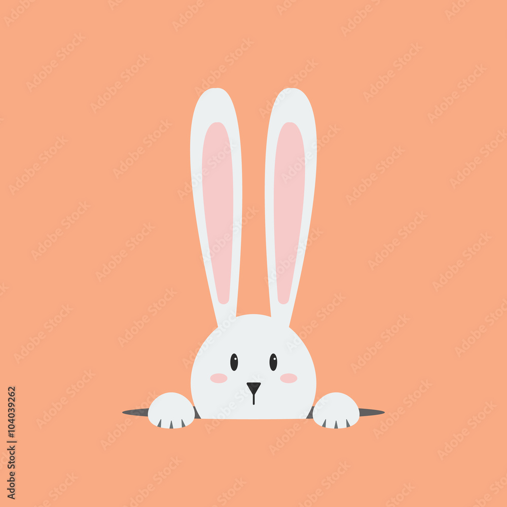 Obraz premium Biały królik wielkanocny
