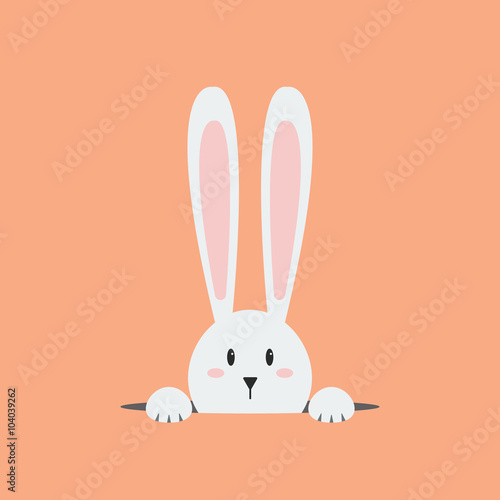 Print op canvas White easter rabbit