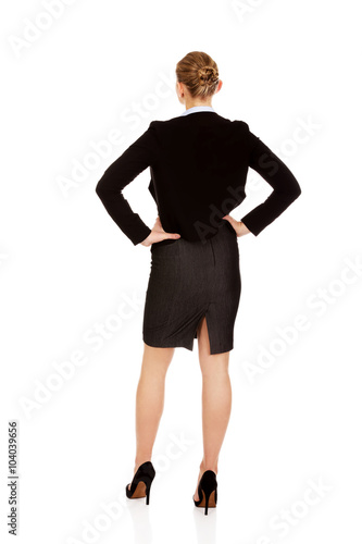 Back view of elegant businsess woman