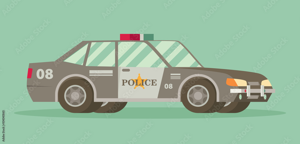 Police car with the sheriff's star on the door. Police car with the sheriff's star on the door.