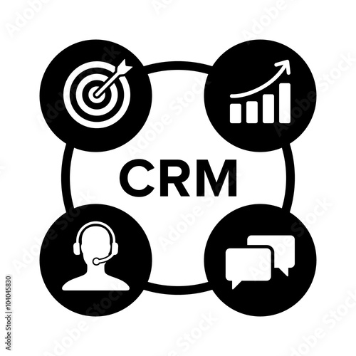 CRM - customer relationship management flat icon for apps and websites