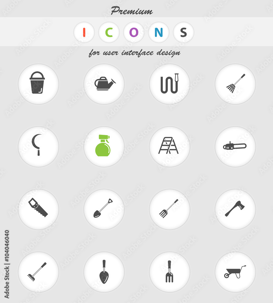 Garden tools simply icons Garden tools simply icons