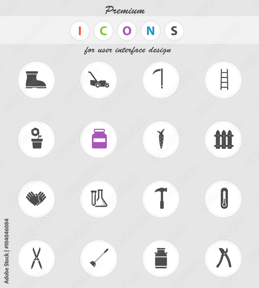 Garden tools simply icons Garden tools simply icons