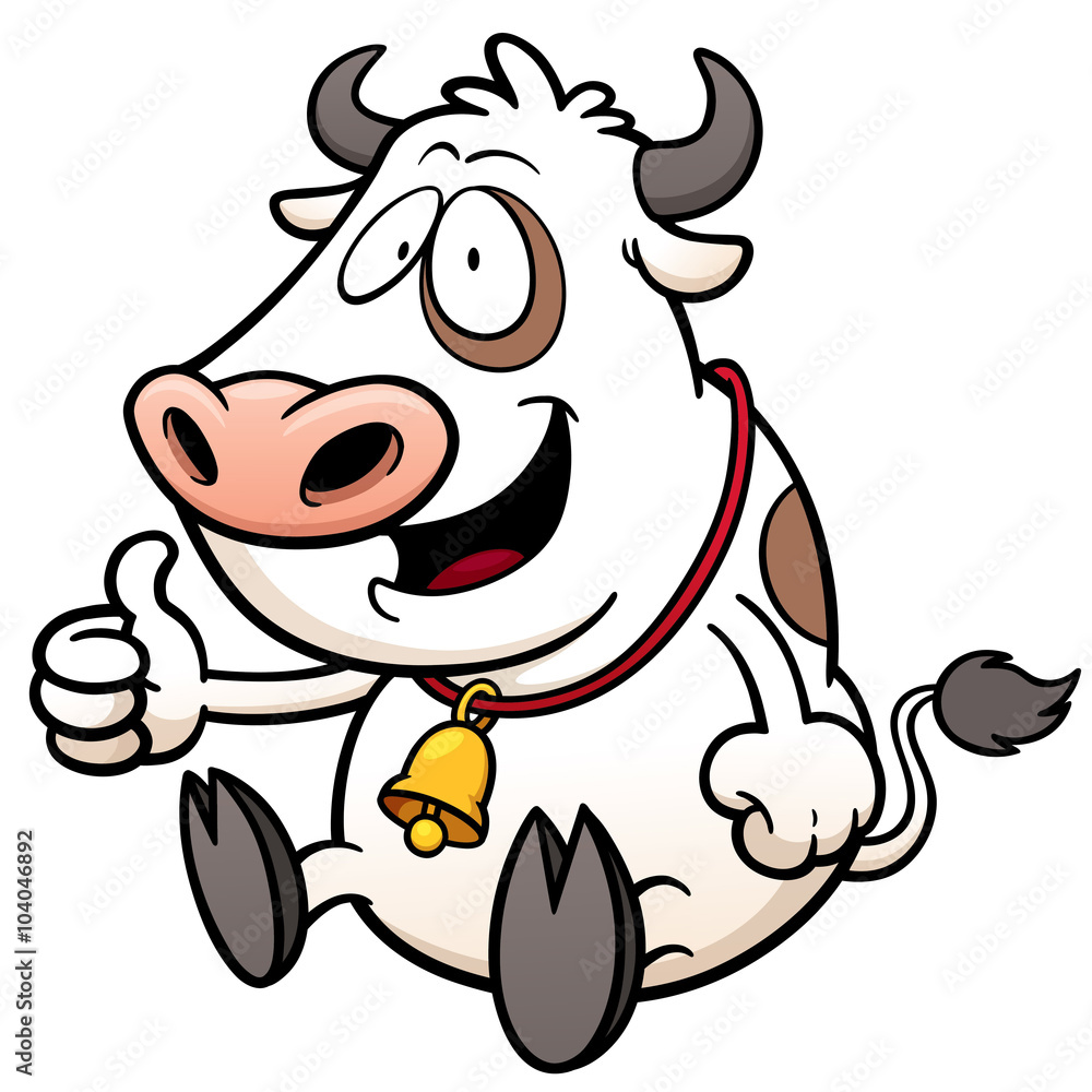 Fototapeta premium Vector illustration of Cartoon Cow