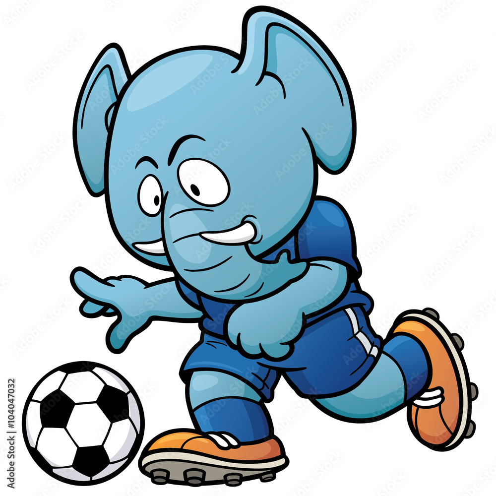 Vector illustration of Cartoon Soccer player - Elephant Vector illustration of Cartoon Soccer player - Elephant