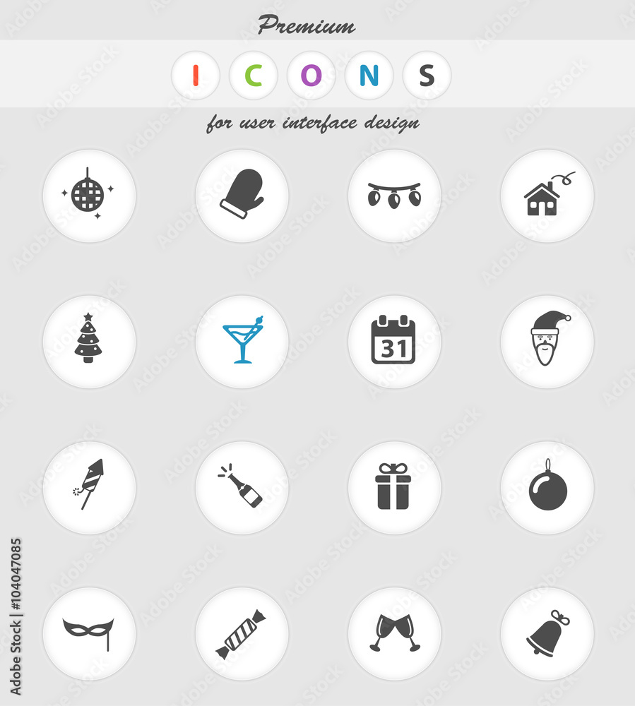 New year simply icons New year simply icons