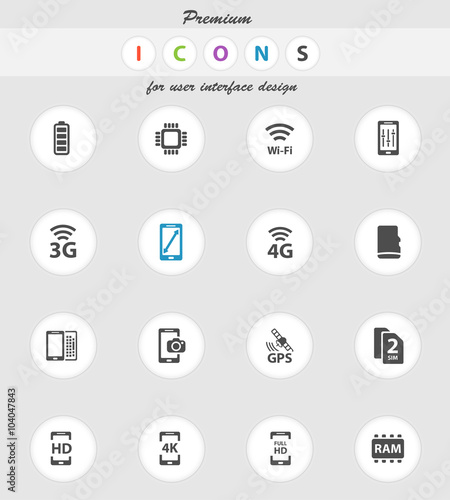 Smarthone specs simply icons