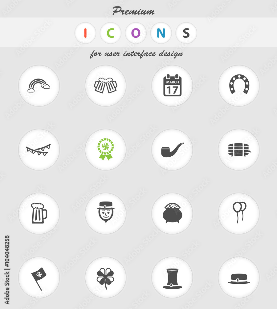 St Patricks day simply icons