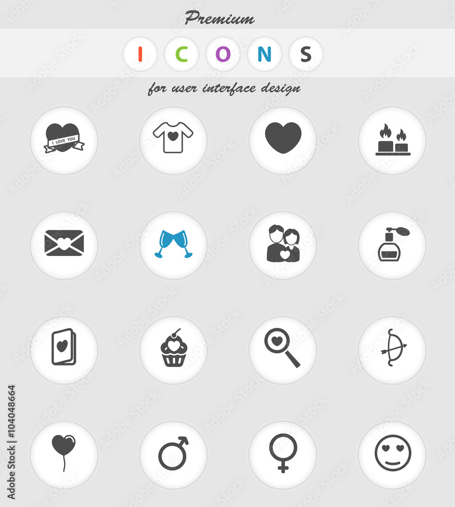 Valentines day simply icons Valentines day simply icons