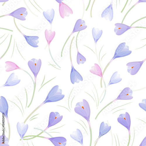 seamless texture with crocuses for your design