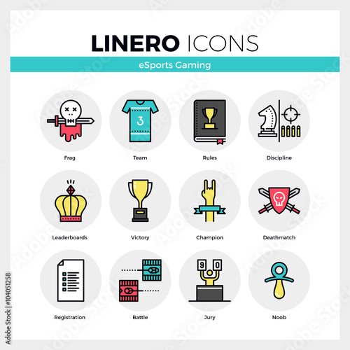 eSports Gaming Linero Icons Set