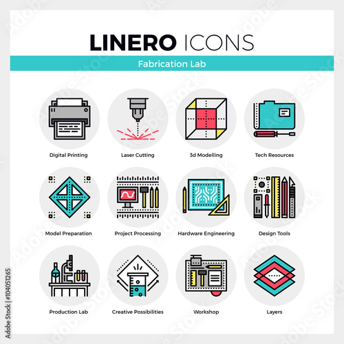 Fabrication Lab Linero Icons Set
