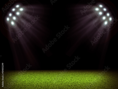 Soccer field and bright lights © cherezoff