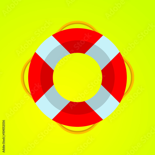 Icono plano salvavidas en fondo degradado