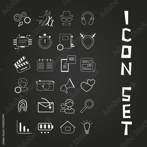a set of linear icons