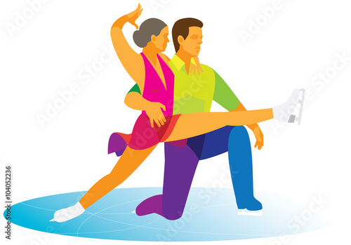 young man and woman are a pair of figure skaters