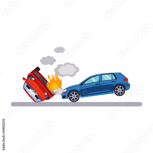 Car and Transportation Situation. Vector Illustration
