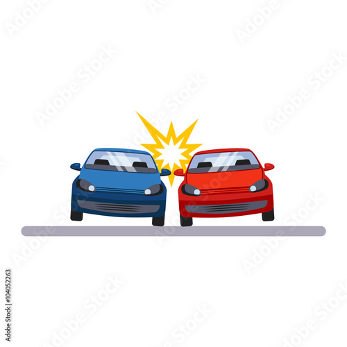 Car and Transportation Accident. Vector Illustration