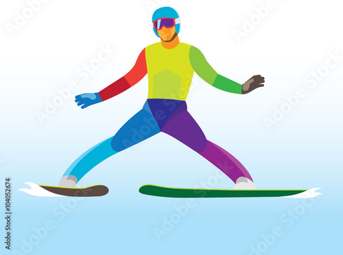 ski jumping. Young jumper. landing