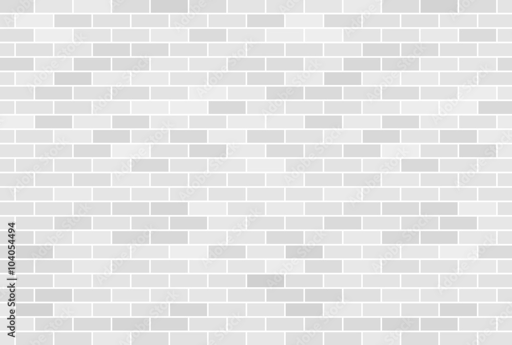 Fototapeta premium White brick wall background - Vector