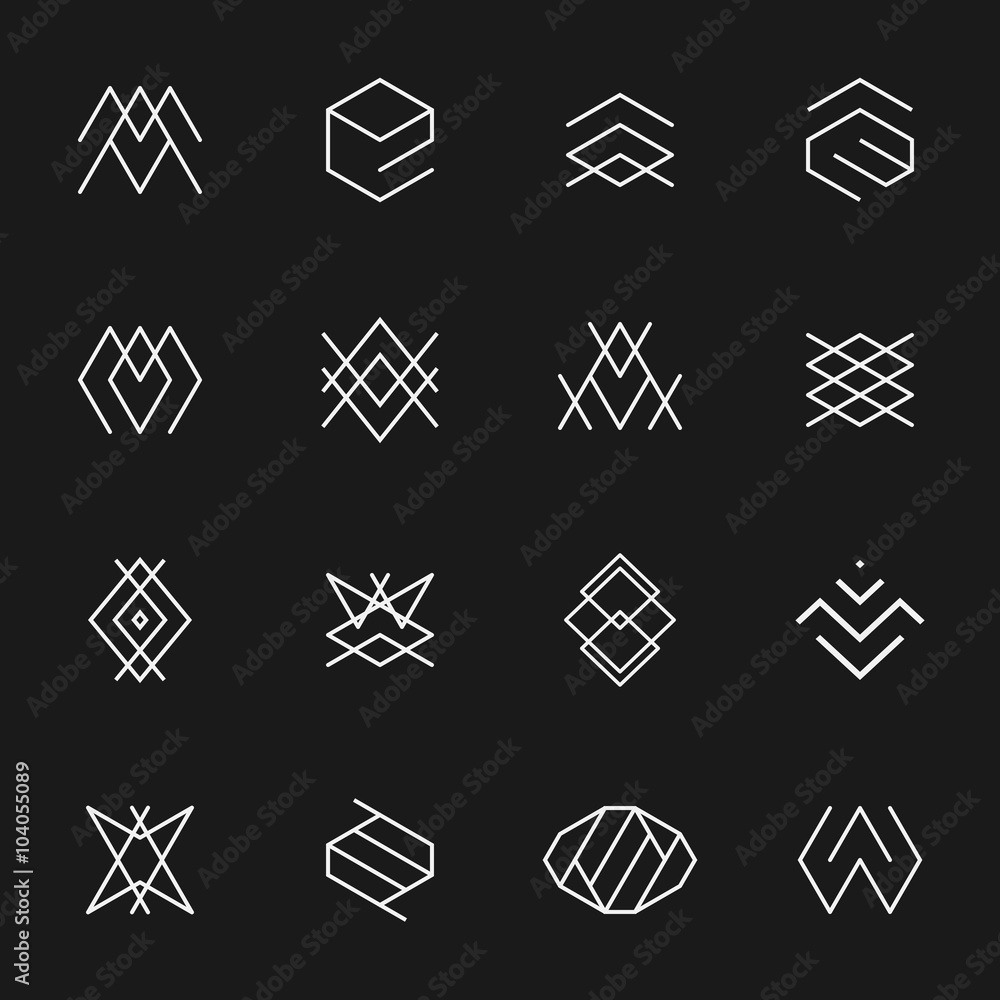 Seamless Pattern With Logos. Abstract Logos Set. Icon Design. Template  Elements Royalty Free SVG, Cliparts, Vectors, and Stock Illustration. Image  152119890.